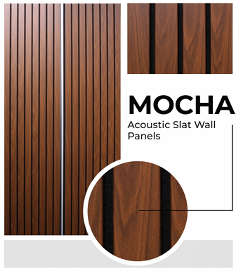 Mocha Acoustic Slat Wood Wall Panel – decorative acoustic wood panel