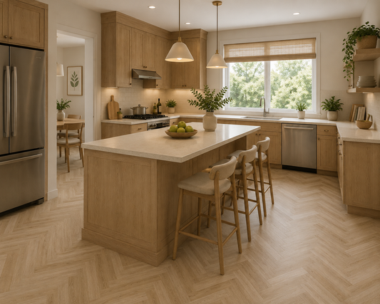 Hickory Light H01 Herringbone SPC Luxury Vinyl Flooring